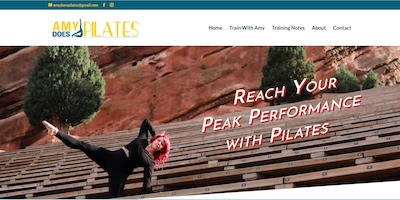 GoNuts Marketing Website Example: Amy Does Pilates