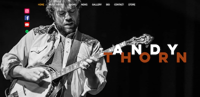 GoNuts Marketing Website Example: Andy Thorn Music